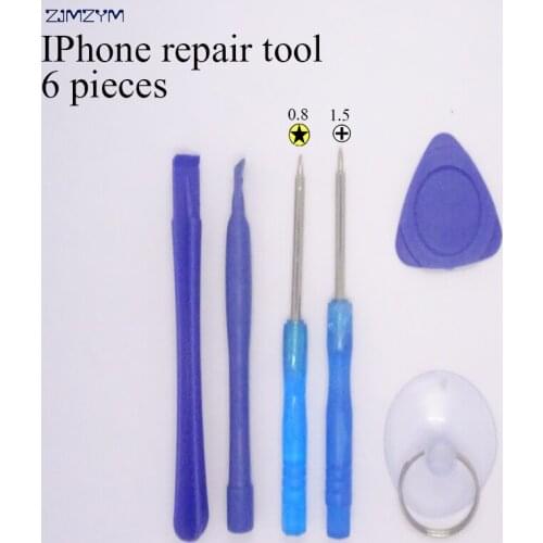 6 in 1 Mobile Phone Repairing Tool Kit Spudger Pry Opening Tool LCD Repair Tools with 0.8MM\1.5MM screwdrivers for Iphone series