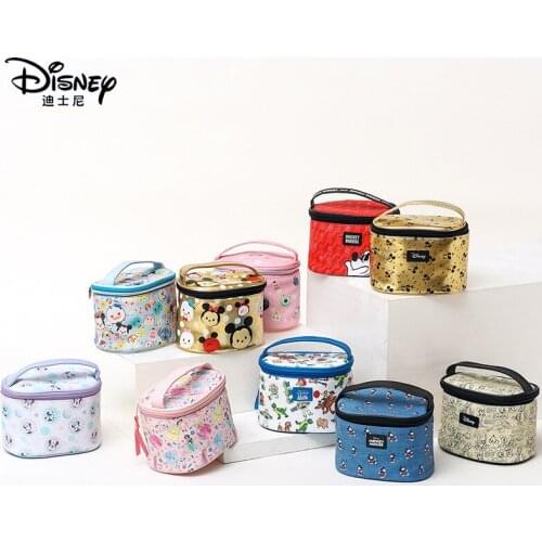 2021 New 16cm 100% Genuine Disney Mickey Minnie Princess stationery box round case pencil bag girls birthday gift children toy