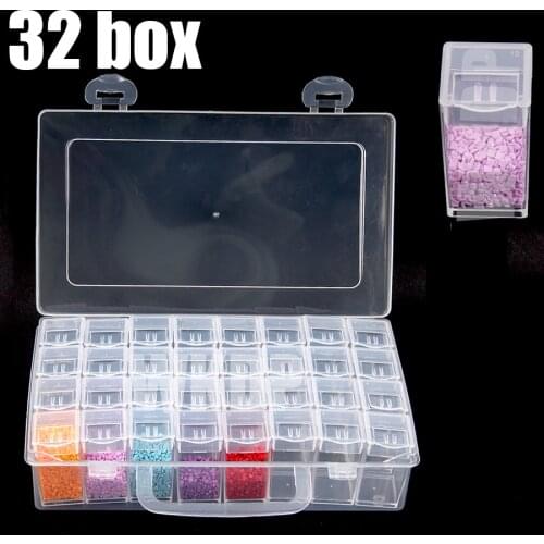 New 32/48/40/56Grids 5D Diamond Painting Box Storage Containers Diamond Painting Tools Accessories Jewelry Beads Organizer Case