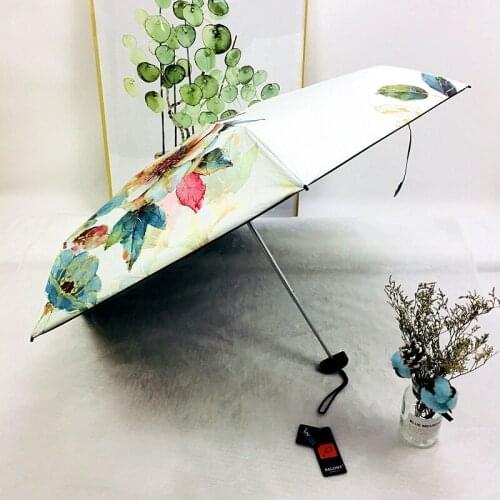 New five folding compact and portable ultralight slim pocket mini printed with fashionable flower pattern outdoor travel