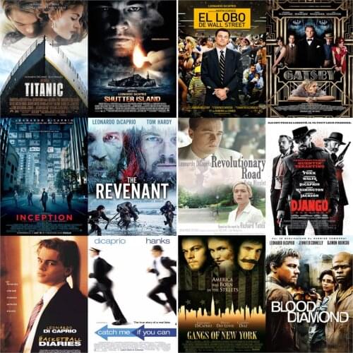 Leonardo DiCaprio Movie Posters Revolutionary Road Inception Titanic Gatsby Glossy Paper Prints Home Decoration Vivid Color