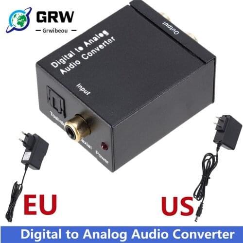 DAC Adapter Digital to Analog Audio Converter Optical Fiber Toslink Coaxial Signal to RCA R/L Audio Decoder Amplifier