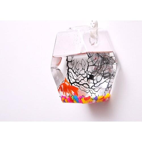 4 Pieces Transparent Glass Vase Wall Hanging Hexagon Hydroponic Terrarium Fish Tanks Potted Plant Flower pot