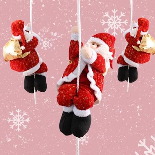 Christmas decoration rope climbing Santa Claus doll pendant decoration doll shopping mall window layout
