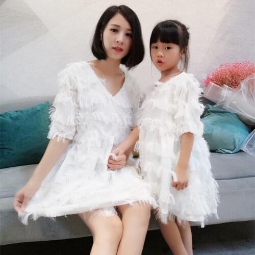 Family matching mother daughter mommy and me clothes family look girls korean clothing women summer beach dress outfits 39