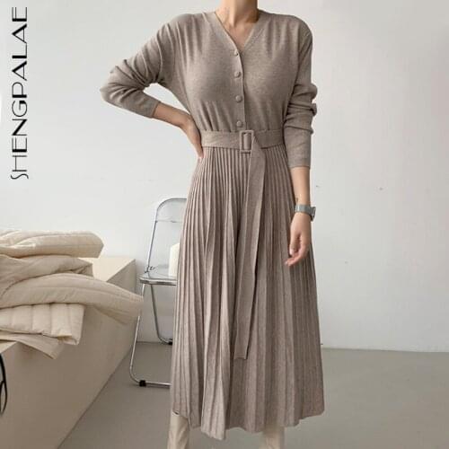 Модные вязаные платья Shengpalae China At AliExpress