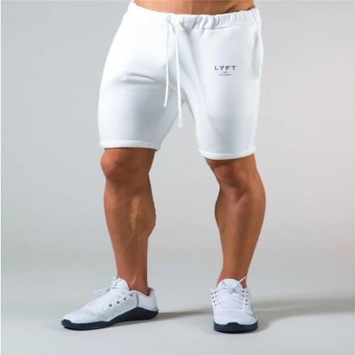 White Shorts Mens Running Sports Shorts 100% Cotton Printed Slim-Fit Casual Shorts New Summer Mens Exercise Gym Fitness Shorts