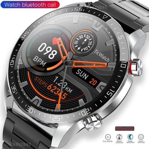 2021New Best Steel Band Smart watch man Full screen touch Fitness IP68 wateproof smartwatch for Android IOS ECG Heart rate watch