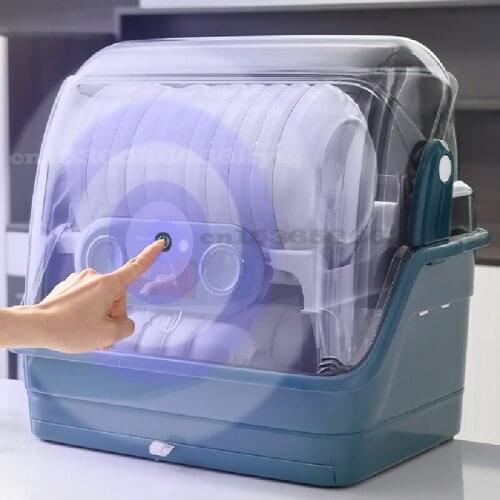 Home USB and Solar energy UV Sterilization Dish Drain Rack Kitchen Rack with Cover for Tableware Chopsticks Dish Storage Box