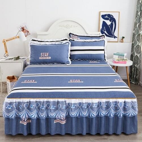 Extra Soft Bed Sheet Skirt Fashion Print Lightweight Bedspread for Bedroom Twin Full Queen King Size Mattress Bed Cover