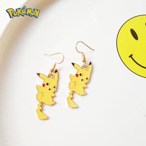 TAKARA TOMY Pokemon Pikachu Earrings Decoration Cartoon Cute Girls Heart Birthday Valentines Day Gift Crafts for School Students