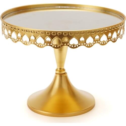 European Style Heart Decortion Metal Cake Tray Fruit Plate Birthday Wedding Party Snack Tray