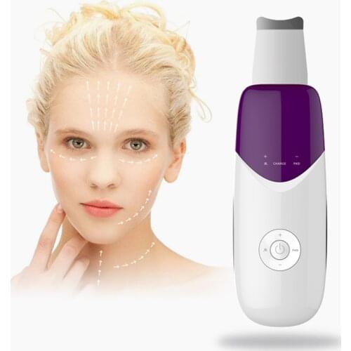 Ultrasonic Face Skin Scrubber Ultrasound Facial Pore Cleaner Ion Anion Face Peeling Cleanser Lifting Massager Blackhead Remover