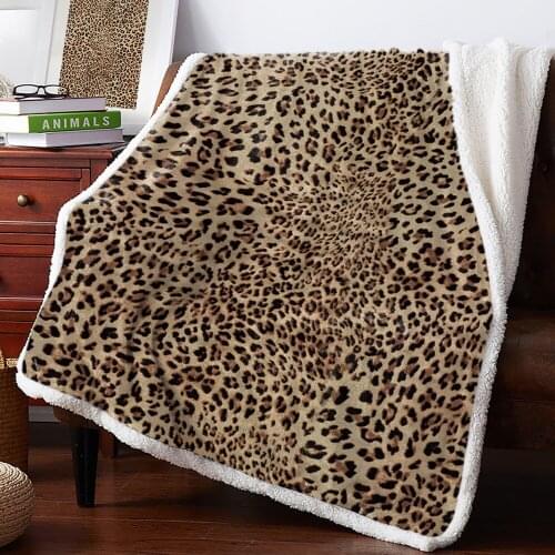 Winter Cashmere Blanket Sexy Leopard Print Bed Cover Bedspread Blankets Coverlet Blanket Winter Hypoallergenic Improve Sleep Lig