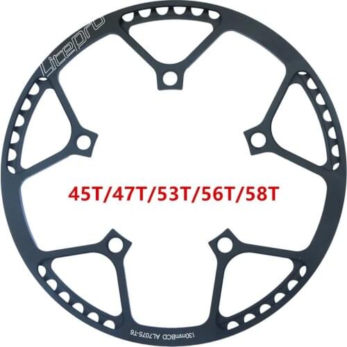 Road Bicycle Chainwheel Folding Foldable Bike Sprocket Wheel Aluminum Alloy Guard Plate Integrated Disc 47T 53T 56T 58T BCD 130