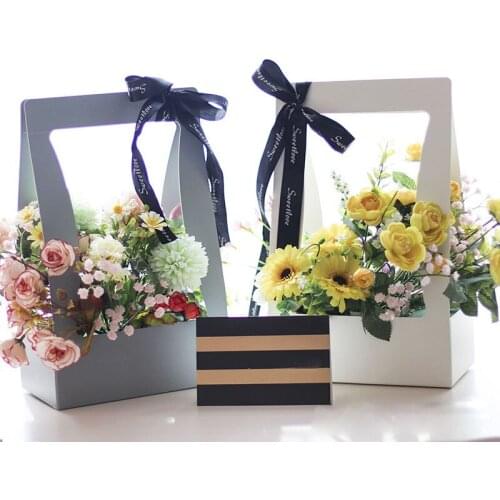 1PC Flower Carrier DIY Craft Gift Bag Multifunction Paper Bag Creative Bouquet Wrap Box Festival Supplies