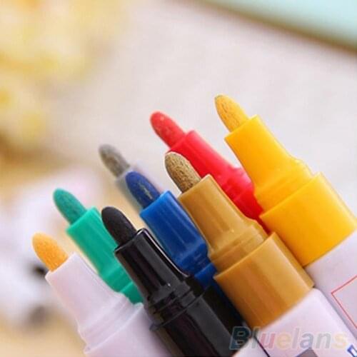 12 Colors Waterproof Car Tyre Tire Tread Rubber Metal Permanent Paint Marker Pen Water Resistant Non-Fade
