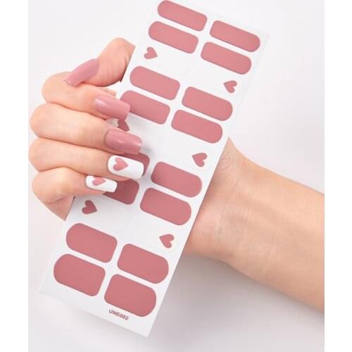 22 Tips/Sheet Pure Solid Color Love Nail Decoration Nail Stickers Adhesive Minimalist Design Nail Sticker Designer Nail Decals