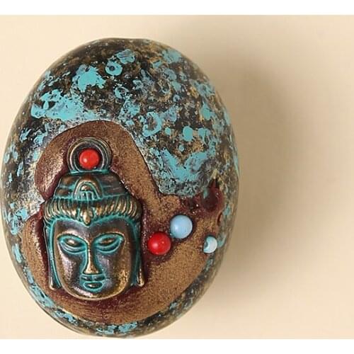 5pcs Lucky Amulet Double Sides Buddha Head Necklace Pendant For Jewelry Making Brave Healing Jewelry Handmade