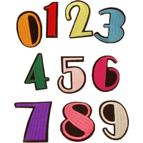 5pcs pack IRON ON NUMBER PATCHES for jacket backpack cushion clothing and fabric products repair