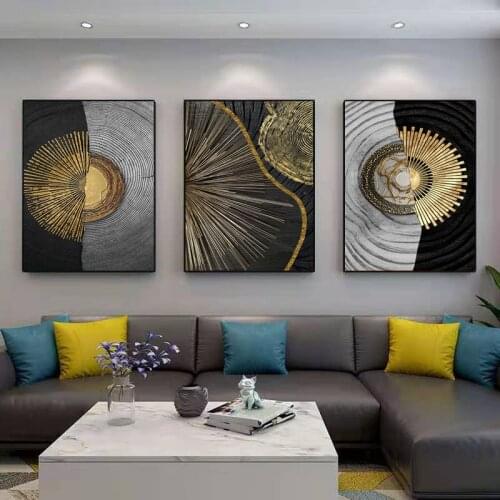 Atmospheric Light Luxury Porch Decorative Painting Abstract Annual Rings Vertical Corridor Oil Painting Living Room Mural