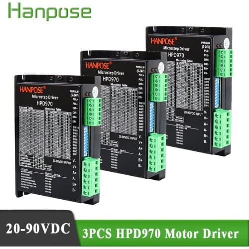 Free Ship 3PCS HPD970 drive 42/57/86 Stepper Motor Driver 32 Segments Upgraded Version 20-90VDC For 3D Printer Monitor Equipment