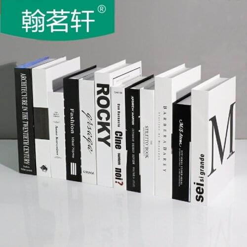 Nordic Fake Book Black and white gray simple prop bookcase interior decoration net red English magazine simulation case