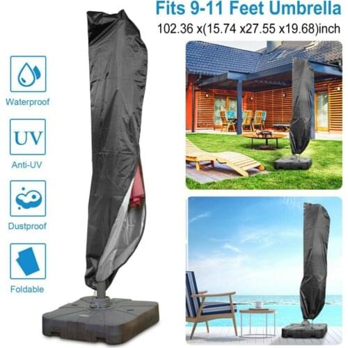 Black Waterproof Oxford Cloth Outdoor Banana Umbrella Cover Shade Garden Weatherproof Patio Cantilever Parasol Rain Covers
