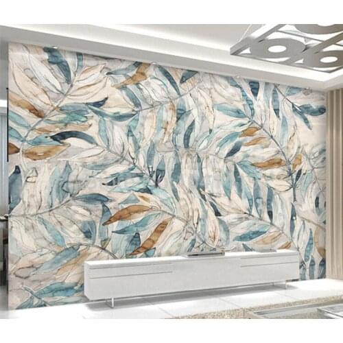 CJSIR Custom Photo Wallpaper Modern Retro Hand-painted Leaf Backdrop Wall Painting Living Room TV Sofa Home Decor Mural Wall