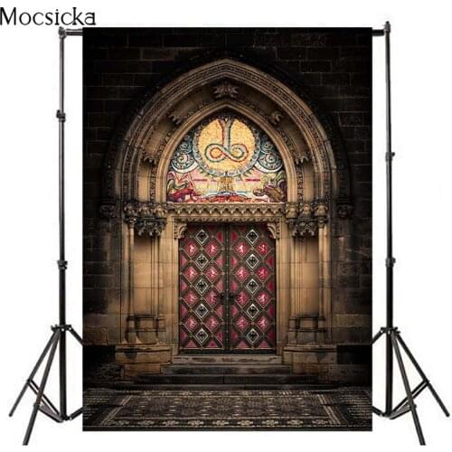 Retro Castle Church Photography Background Vintage Door Wall Child Birthday Portrait Backdrops For Photo Studio Decorative Props