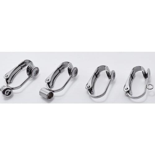 10pcs/lot 316L Stainless Steel Hypoallergenic Non-pierced Clip on Earrings Convert Clasp Fit DIY Ear Jewelry Making Findings