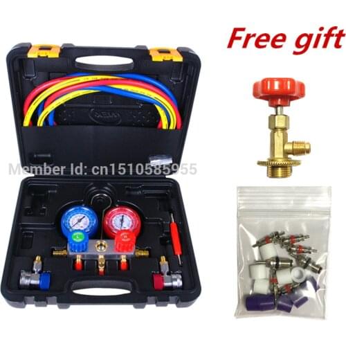 R134A cooling medium filling meter,Refrigerant filled pressure gauge,Refrigerant filling tool,R134A Manifold gauge set