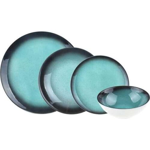 Mare 24 Pcs. Bone Porcelain Dinner Set | Kitchen | Patterned and Round | Made in Turkey | Free Shipping