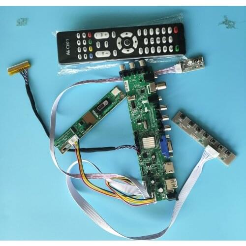 Kit For LP141WX1-TLB4 Panel Controller board remote 1 CCFL LCD 30pin DVB-C DVB-T Digital HDMI 1280X800 TV VGA USB AV 14.1"