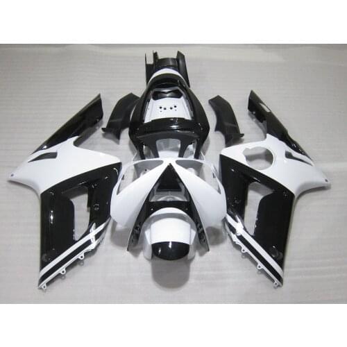 New hot injection molding fairing kit for Kawasaki Ninja ZX6R 03 04 white black fairings set ZX6R 2003 2004 OT44