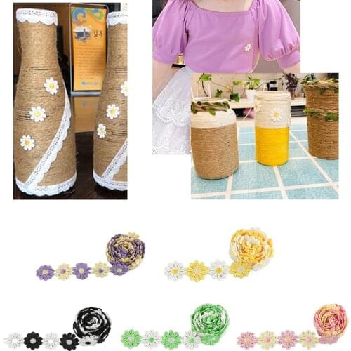 Lace Ribbon 5 Yards 25mm Daisy Sun Flower Trims DIY Ribbon Lace for Applique Headband Sewing DIY Craft