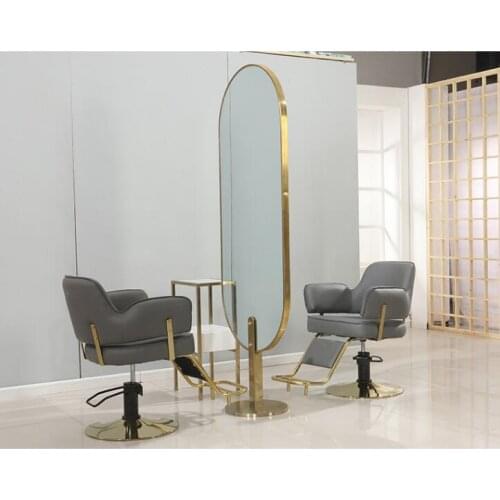 Net red hairdresser mirror table hair salon dedicated light luxury wind hairdressing mirror rose gold haircut mirror hot dyed mi