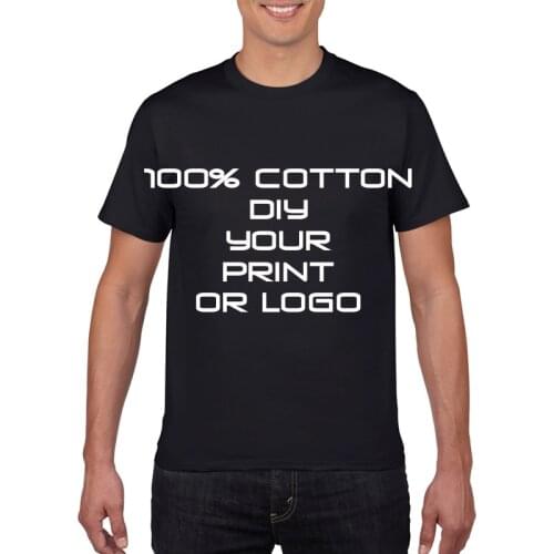 NO LOGO Price Men T Shirt Custom Print Company Logo Or Your Picture Male 100% Cotton Tshirts Top Add Printed Your Design
