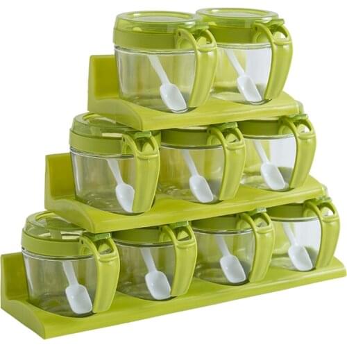 The Condiment Set Household zu he zhuang Soy Sauce Vinegar Cruet Set Seasoning Box Salt Shaker Glass Oiler Seasoning