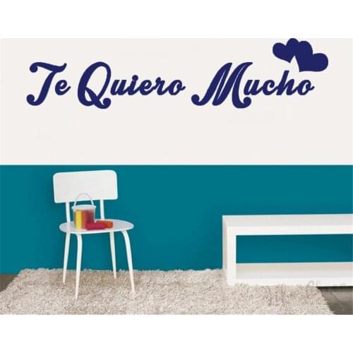 Wall Stickers Te Quiero Mucho Love Spanish Quotes Mural Decals Removable Vinyl Bedroom Livingroom Decoration Poster RU2524