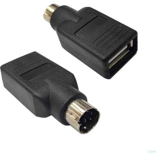 2021 New Black USB To PS2 PS/2 Port Adapter Converter For Mice Keyboard Mouse PC Video Card Mining Gamer Computer Accessorie