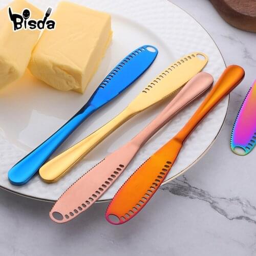 2Pcs Multifunction Cheese Knife Stainless Steel Butter Bread Jam Knives Dessert Toast Breakfast Tool Cheese Spreaders Utensils