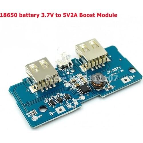 Boost Module DIY 18650 Battery 3.7V to 5V2A Charging Treasure Mobile Power Motherboard Circuit Board