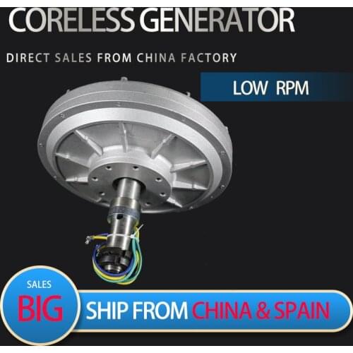 Low RPM Rare Earth Materials 100W 130RPM 12V 24V 48V Coreless Permanent Magnet Alternator Maglev Generator For Wind Turbine