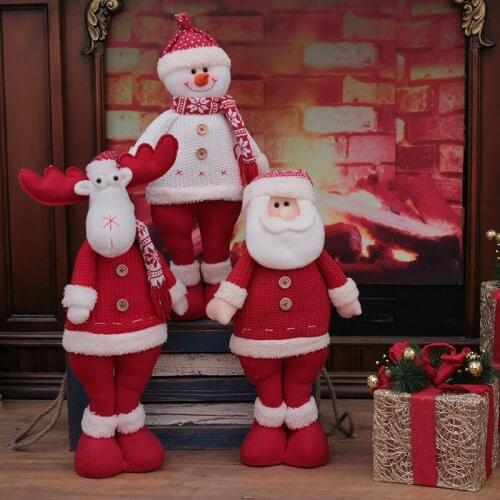 Christmas Decoration Christmas Doll 18 Inch Santa Claus Snowman Doll Deer Doll Window Decoration Holiday Gift