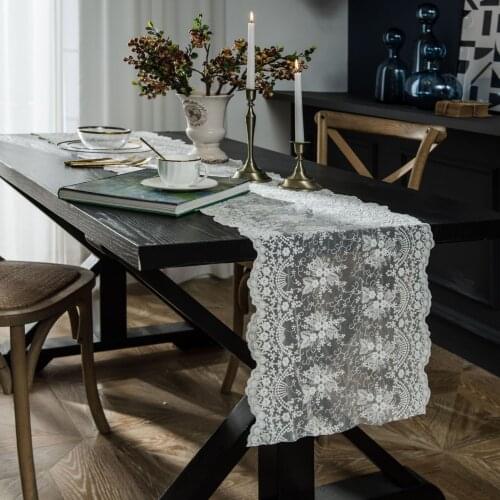 Table Cloth Lace White Dining Table Cover Rectangle Embroidered Nordic Style Outdoor Garden Washable tapete скатерть на стол