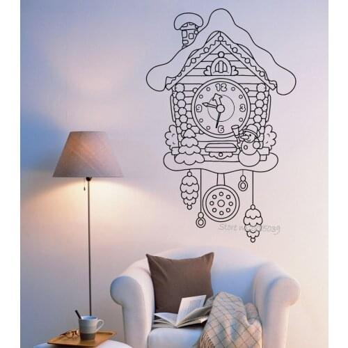 Fairytale Cuckoo-Clock Watch Wall Vinyl Wall Sticker For Kids Bedroom Mural Romantic Baby Nursery Wall Decal Modern Poster LA525
