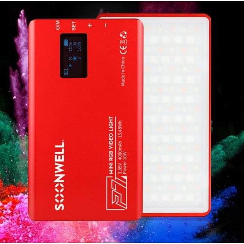 SOOMWELL P7 RGB 2500K-8500K Dimmable Full Color LED Video Light Photography Video Studio DSLR Camera Light Pocket Travel Light