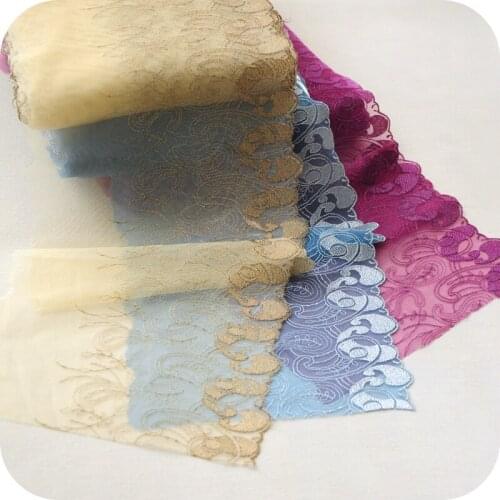 10meters Rose Red Lake Blue Lace Trim Mesh Tulle Fabric for Garment Accessories DIY Craft Supply High Quality 20cm Width