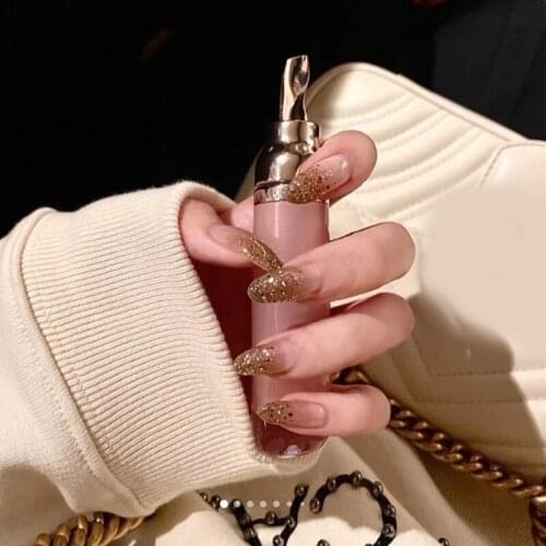 Nail Beauty in Bright Stars with Golden Line Elegant Fashion Detachable Glue Style Suit for All Women in Daily Life MH88